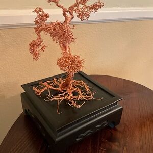 Copper Wire Bonsai Tree on Black Base x5 diffrerent styles